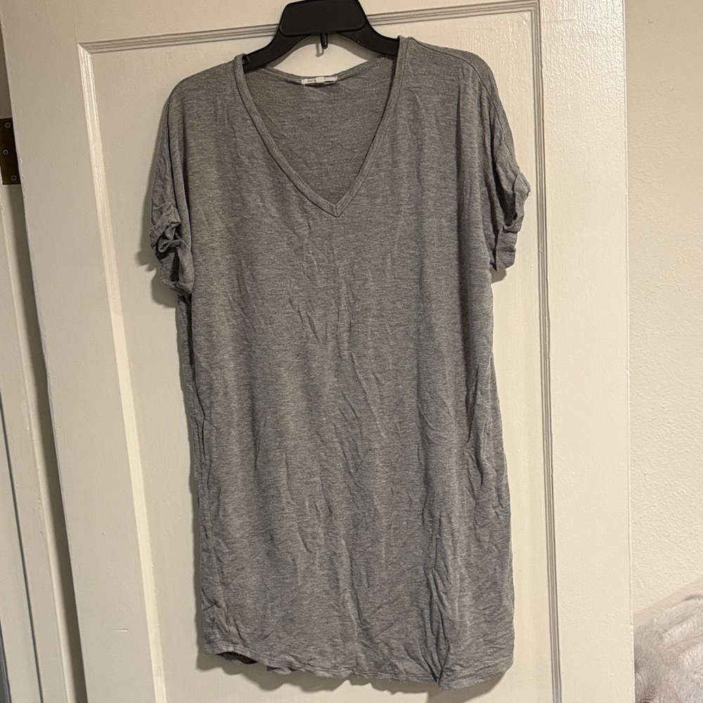 Cozy Gray V-Neck Women's Pajama Top